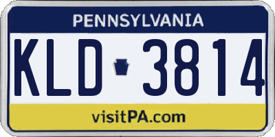 PA license plate KLD3814
