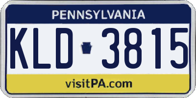 PA license plate KLD3815