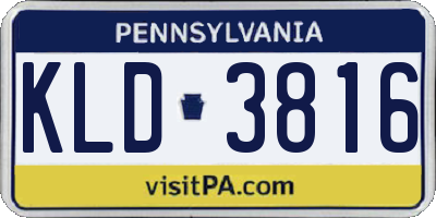 PA license plate KLD3816