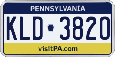 PA license plate KLD3820