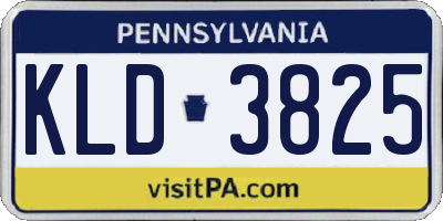 PA license plate KLD3825