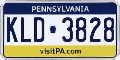 PA license plate KLD3828