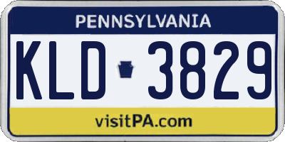 PA license plate KLD3829