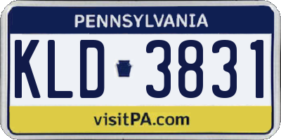 PA license plate KLD3831