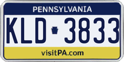 PA license plate KLD3833