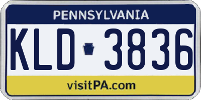 PA license plate KLD3836