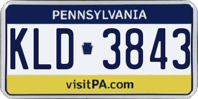 PA license plate KLD3843