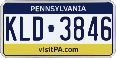 PA license plate KLD3846