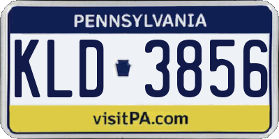 PA license plate KLD3856
