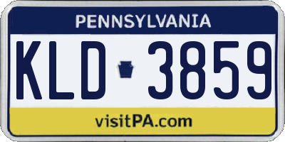 PA license plate KLD3859