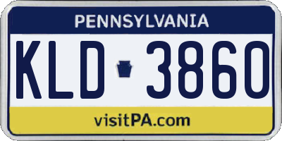 PA license plate KLD3860