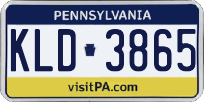 PA license plate KLD3865