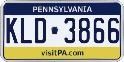 PA license plate KLD3866