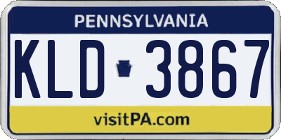 PA license plate KLD3867