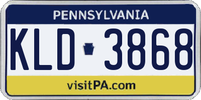 PA license plate KLD3868