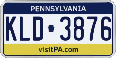 PA license plate KLD3876