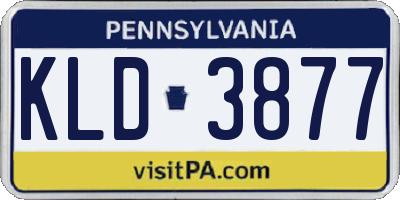 PA license plate KLD3877