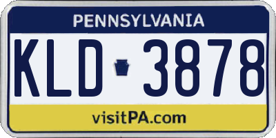 PA license plate KLD3878