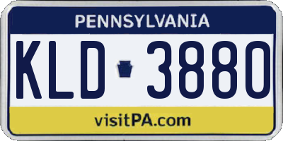 PA license plate KLD3880
