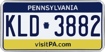 PA license plate KLD3882