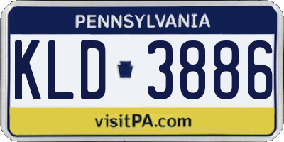 PA license plate KLD3886