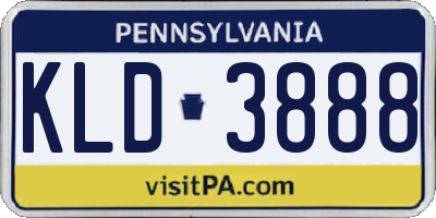 PA license plate KLD3888