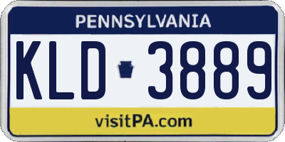 PA license plate KLD3889
