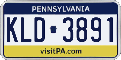 PA license plate KLD3891