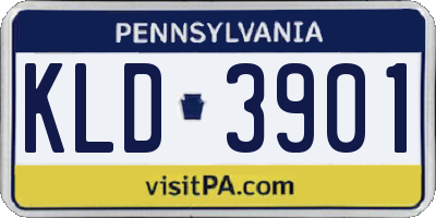 PA license plate KLD3901