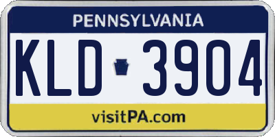 PA license plate KLD3904
