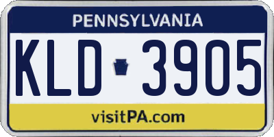 PA license plate KLD3905