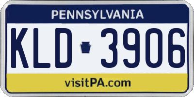 PA license plate KLD3906
