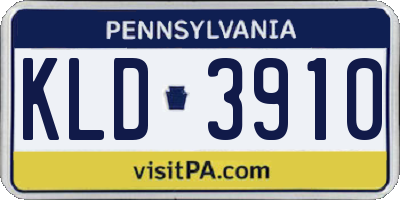 PA license plate KLD3910