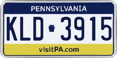 PA license plate KLD3915