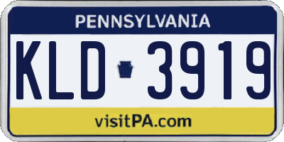PA license plate KLD3919