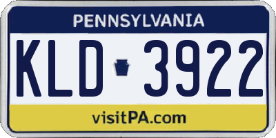 PA license plate KLD3922