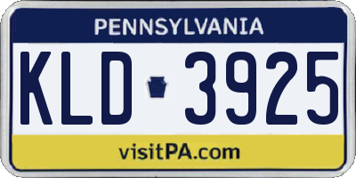 PA license plate KLD3925