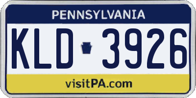 PA license plate KLD3926