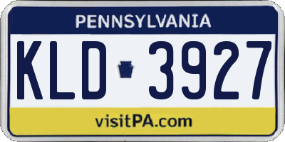 PA license plate KLD3927