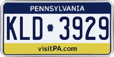 PA license plate KLD3929
