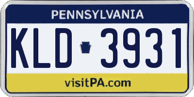 PA license plate KLD3931