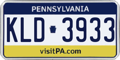 PA license plate KLD3933