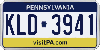 PA license plate KLD3941