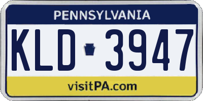 PA license plate KLD3947