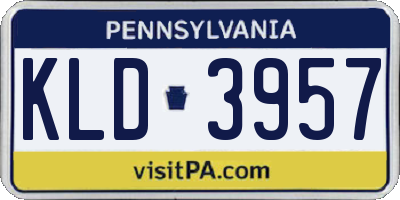 PA license plate KLD3957