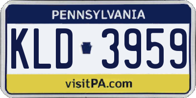 PA license plate KLD3959