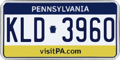 PA license plate KLD3960