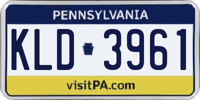 PA license plate KLD3961