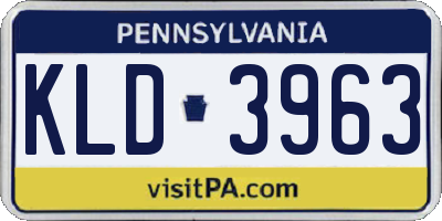 PA license plate KLD3963