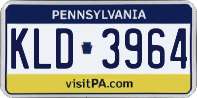 PA license plate KLD3964